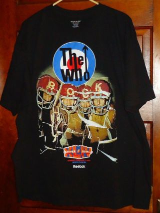 The Who 2010 Superbowl Concert T - Shirt Size Xl Reebok Euc