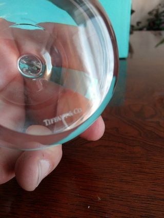 TIFFANY & CO.  CRYSTAL APPLE PAPERWEIGHT W/ BOX 4