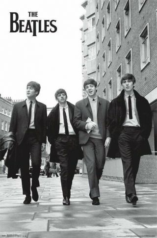 The Beatles Sidewalk Group 22x34 Music Poster John Lennon Paul George Ringo