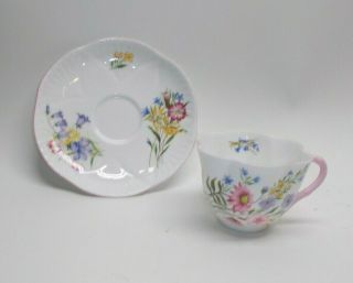 Shelley Fine Bone China Tea Ware 13668 " Wild Flowers " Cup & Saucer A682 Ml