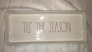 Rae Dunn Holiday Christmas “tis’ The Season” Platter Serving Tray Ivory Red