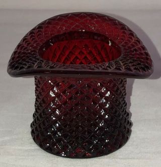 Westmoreland English Hobnail Ruby Red 2 1/2 " Top Hat/cigarette Jar Eh55