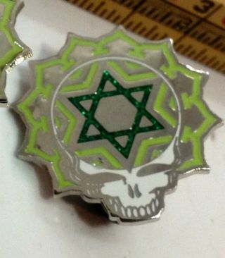 Grateful Dead Skull Pin Steal Your Face Star Of David