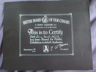 British Bbfc Film Certification Card It 
