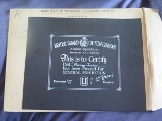 British Bbfc Film Certification Card Range Justice 1949 Western