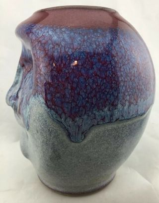 Vintage Art Pottery 5” MOON FACE Vase Ceramic Art & Crafts Stars Astrological 2