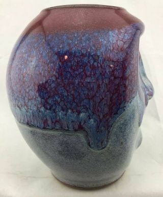 Vintage Art Pottery 5” MOON FACE Vase Ceramic Art & Crafts Stars Astrological 5