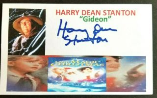 " One Magic Christmas " Harry Dean Stanton " Gideon " Autographed 3x5 Index Card A
