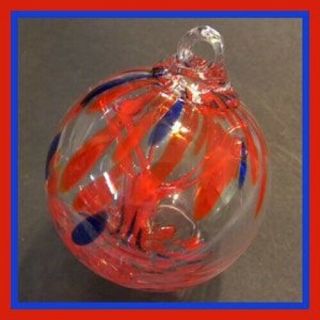 Hanging Glass Ball 3 " Diameter " 4th Of July Tree " Witch Ball (1) Gb31