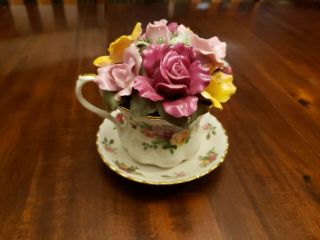 Royal Albert Old Country Roses Musical Teacup W/ Saucer