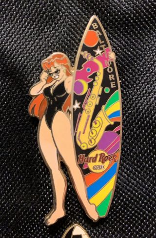 Hard Rock Cafe Baltimore Surfer Babe Girl Pin