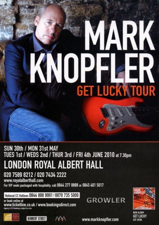 Mark Knopfler 2010 Tour Flyer - Rare Live Concert Royal Albert Hall Music Promo