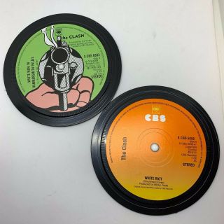 The Clash - 2 coasters.  White Riot and White Man In Hammersmith Palais.  Strummer 2