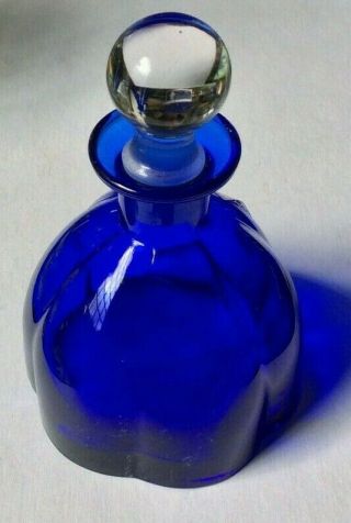 Italian Cristallerie Ma.  Vi Group 24 Lead Crystal Cobalt Blue Perfume Bottle