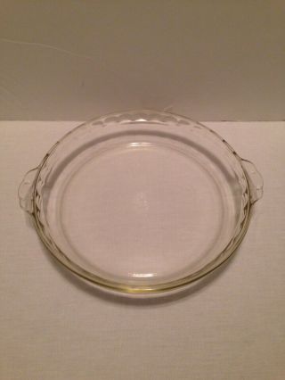 Vintage Pyrex 229 Clear Pie Plate Dish Scalloped Edge 9.  5 In