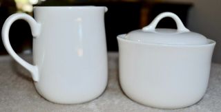 Corelle Corning Winter Frost White Creamer And Sugar Bowl With Lid Set