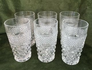 Set Of 6 Anchor Hocking Wexford 11 Oz 5 - 1/2 " Flat Drinking Water Glasses