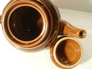 Vintage Sadler Staffordshire England Brown With Green Rings Design Teapot 4