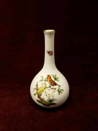 Herend Rothschild Bird Bud Vase 5 " Vg