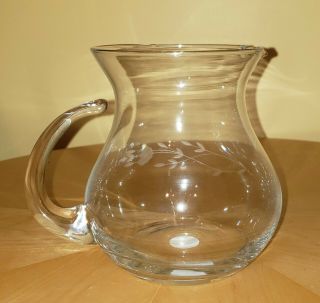 Small Princess House Heritage Juice Pitcher 6.  5 " Tall With Lip For Ice 3 Cups Oj