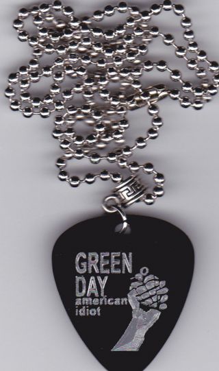 Green Day American Idiot Guitar Pick Pendant Necklace 2 Custom Engraved