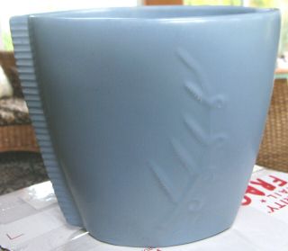 Vintage Blue Art Deco Catalina Island Pottery Matte Vase 636 7 " Tall X 8 " Wide