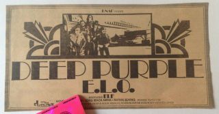 3 Deep Purple E.  L.  O.  Elf Ronnie Dio Long Beach Arena 1974 Ad Clipping