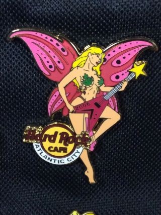 Hard Rock Cafe Atlantic City Butterfly Guitar Player Girl Pin