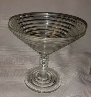 Vintage Clear Manhattan Depression Glass 5 " Compote Martini Glass