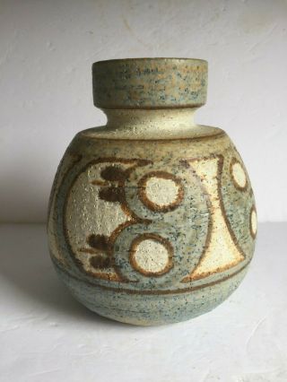 Vintage Mid Century Noomi Backhausen Denmark Soholm Stentoj Pottery Vase 7 3/4 "
