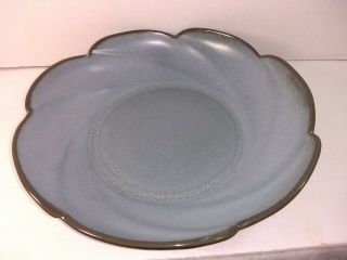 Vintage Frankoma Pottery 218 Blue Green Scalloped Bowl -