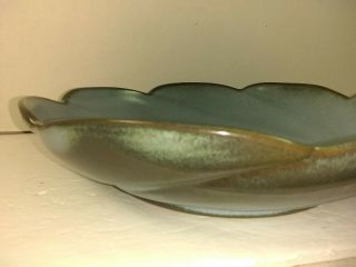 Vintage Frankoma Pottery 218 BLUE Green Scalloped Bowl - 6
