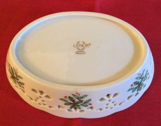 Lenox China HOLIDAY Large Oval Candy/Serving Bowl Christmas Holly Berry 4