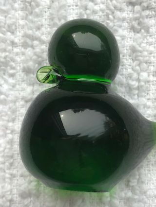 RARE VIKING EPIC SMALL GREEN GLASS BIRD 1 3/4” TALL 3