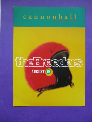 4ad The Breeders Cannonball Promo Flyer 1993 Uk 2 Sided A5 Pixies Belly