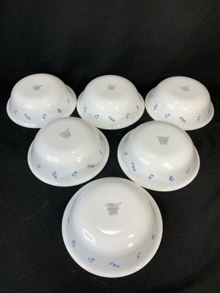 Set of 6 Corning Ware Corelle Provincial Blue Cereal or Soup Bowls 3