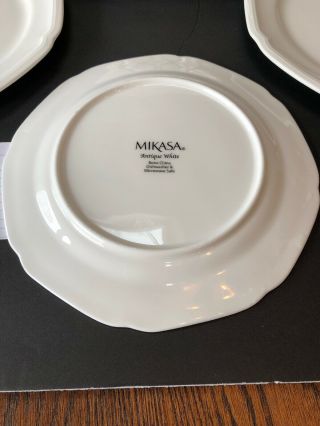 4 Mikasa Antique White Bone China Salad Plates Set of 4 (2 Set Available) 7