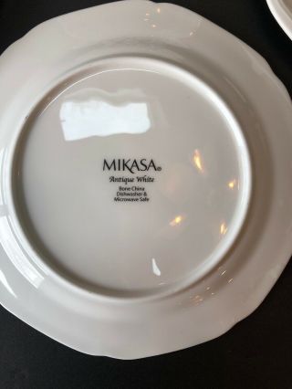 4 Mikasa Antique White Bone China Salad Plates Set of 4 (2 Set Available) 8