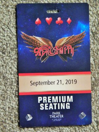 Aerosmith Premium Seating 3 - D Credential Sept 21 2019 Park Theater Las Vegas