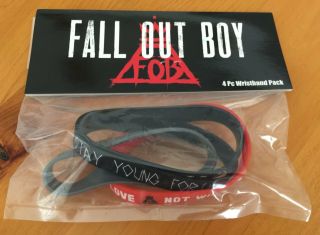 4 Pack Authentic Fall Out Boy Rubber Wristbands Bracelets Blow Out