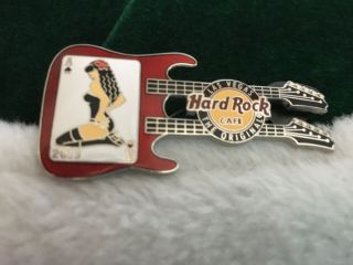 Hard Rock Cafe Pin Las Vegas Ladies Of Aces Spade Card On Double Guitar