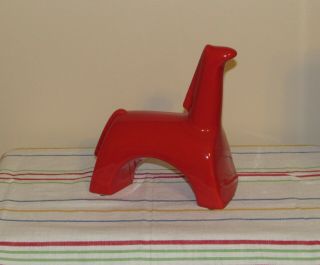 Vtg Jaru Ceramics 7 Inch Bright Red Horse Figure Made In California