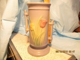 Vintage Hull Pottery Blue Tulip Vase - 107 - 33 - 6