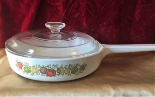 Vintage Corning Ware Rangetopper Spice Of Life 8.  5 " Skillet Pan With Lid