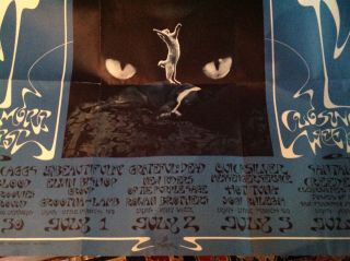 Vintage Fillmore West Bill Graham Concert Poster 287 Grateful Dead/Santana 2
