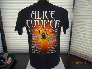 Three Black T Shirt Music Alice Cooper Psycho Drama Tour Skull Eyes Bare Bones 3
