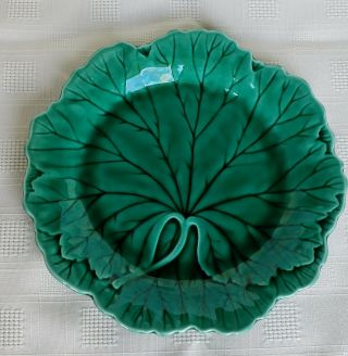Vintage Wedgwood Majolica Leaf Dish 8 " Green Leaf Plate 1940