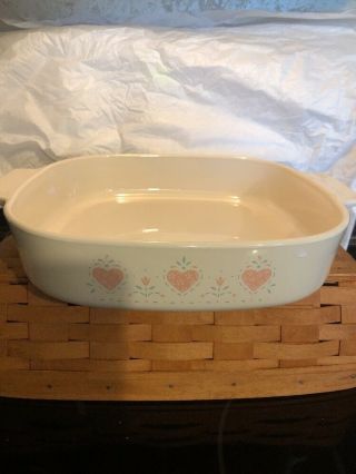 Corning Ware Forever Yours 2.  5 Liter Casserole Dish A - 10 - B Pink Hearts No Lid
