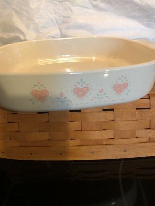 Corning Ware Forever Yours 2.  5 LITER Casserole Dish A - 10 - B Pink Hearts No Lid 4