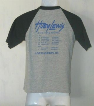 Vintage Huey Lewis And The News 1985 Live In Europe M Tee T - Shirt Short Sleeve 2